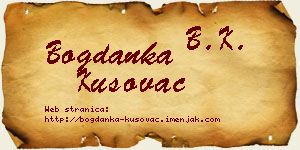 Bogdanka Kusovac vizit kartica